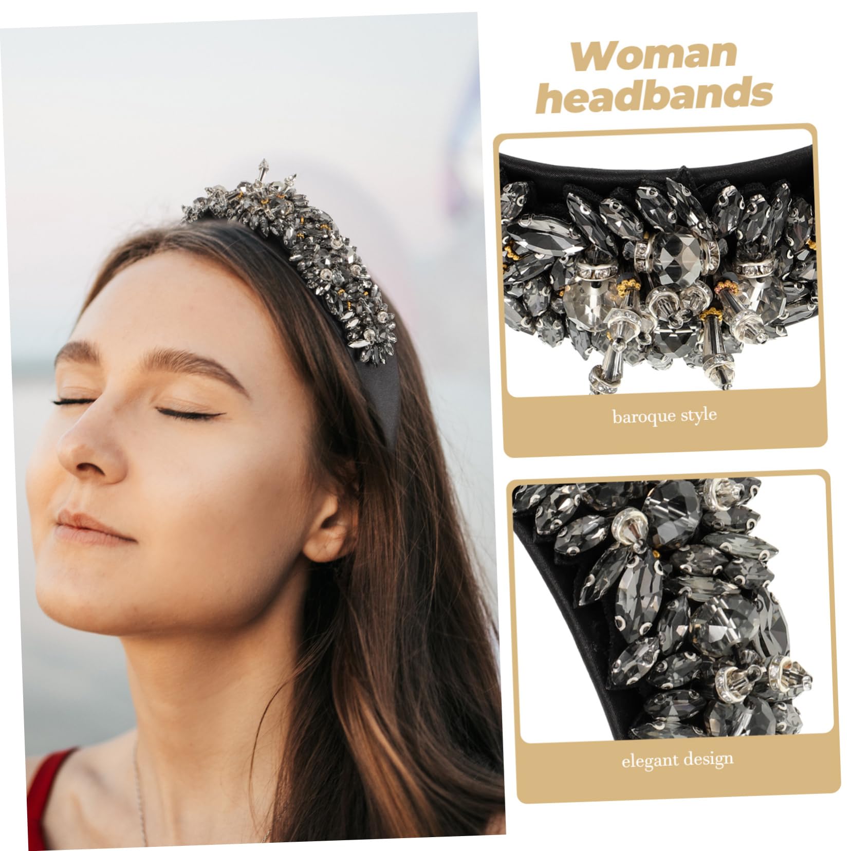 SOLUSTRE Stirnband Für Mädchen Im Barockstil Mit Diamantdeko Haarschmuck Aus Hochwertigem Material Flexibel Bruchfest Für Alltag Baden Und Partys