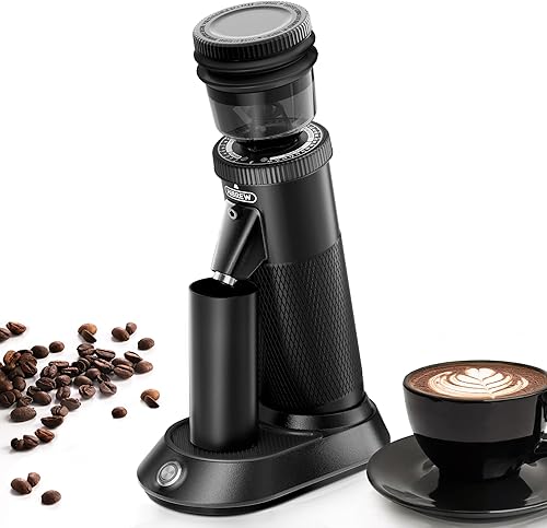 HiBREW Molinillo de café G5, molinillo de cono, molinillo de espresso, recipiente individual, carcasa de aluminio, 36 ajustes de molienda