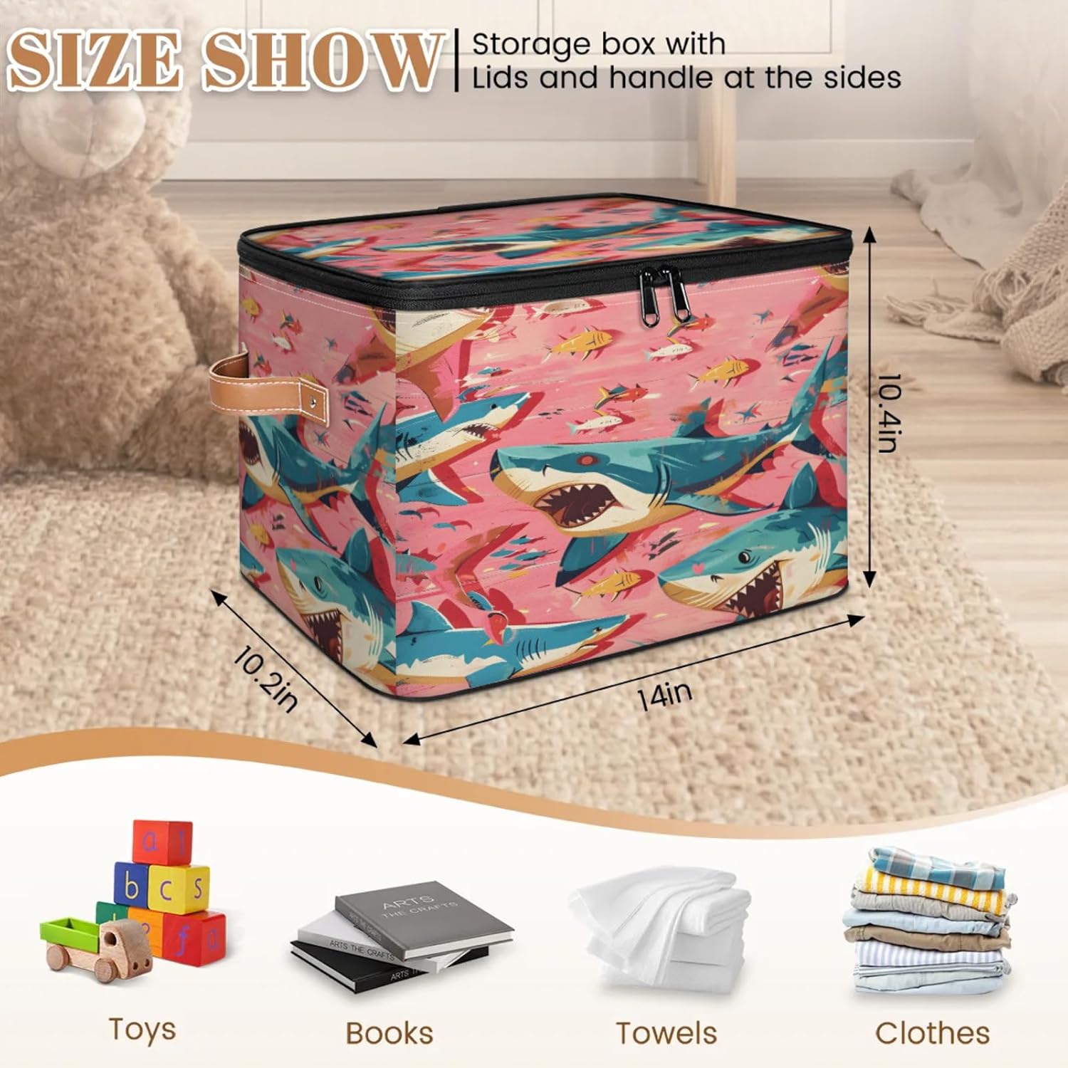 2-Pack Storage bins with lids - 26 quart organizer bins - Collapsible fabric storage bins with sturdy handles and double zipper tops - Versatile for home, toys, dorm rooms
