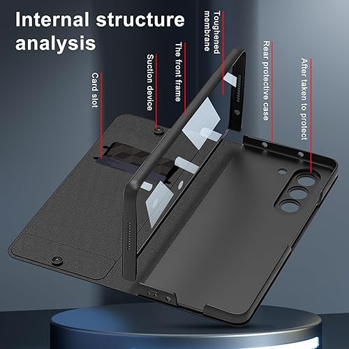 Miniatura 3 de DEMCERT Funda para Samsung Galaxy Z Fold 5 5G con ranura para S-Pen Fold5 Edition, fundas militares de armadura de cuerpo completo, antiarañazos,