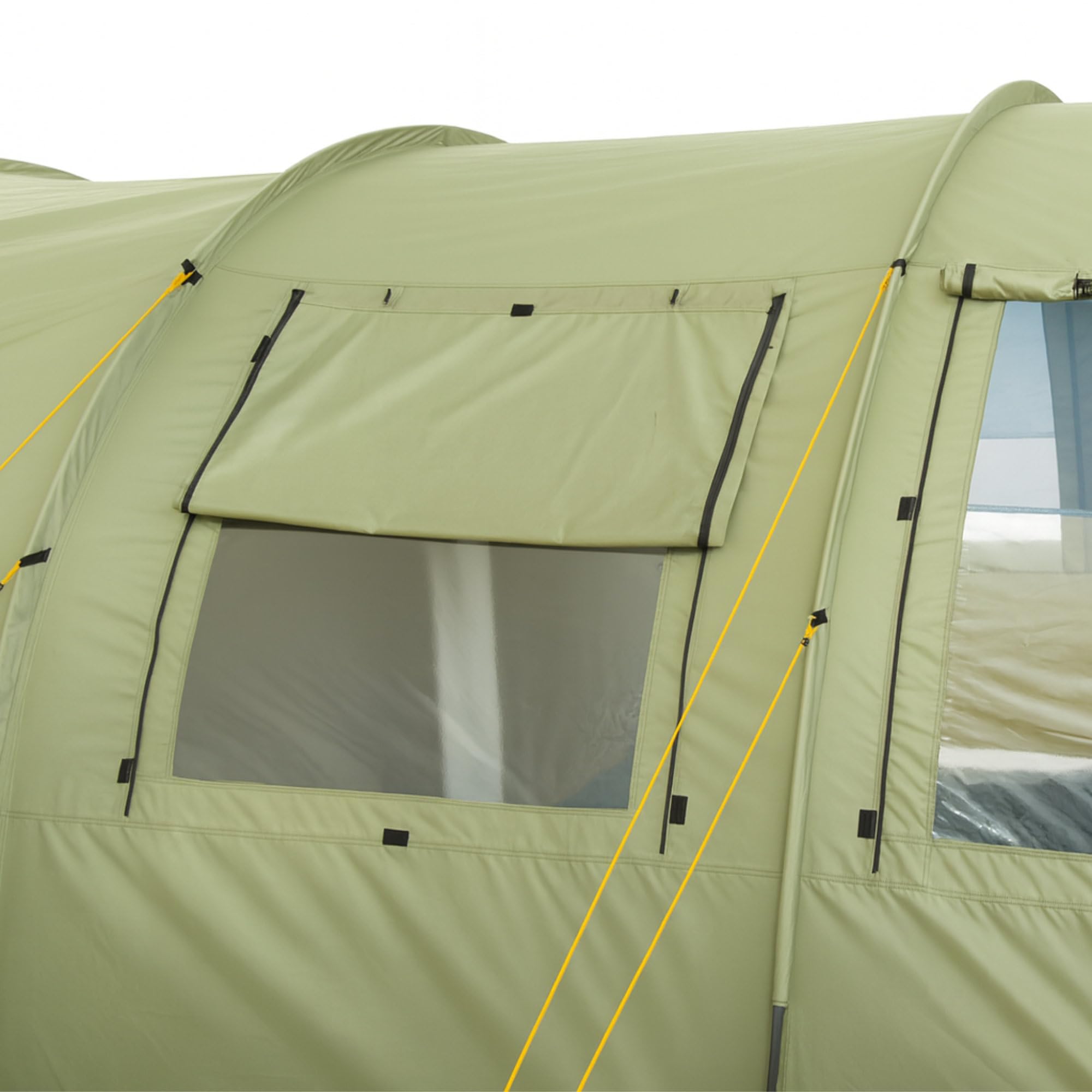 CampFeuer Tenda a tunnel tenda multipla per 4 persone | enorme vestibolo, 5000 mm di colonna d'acqua | con telo e parete anteriore regolabile | tenda da campeggio tenda familiare
