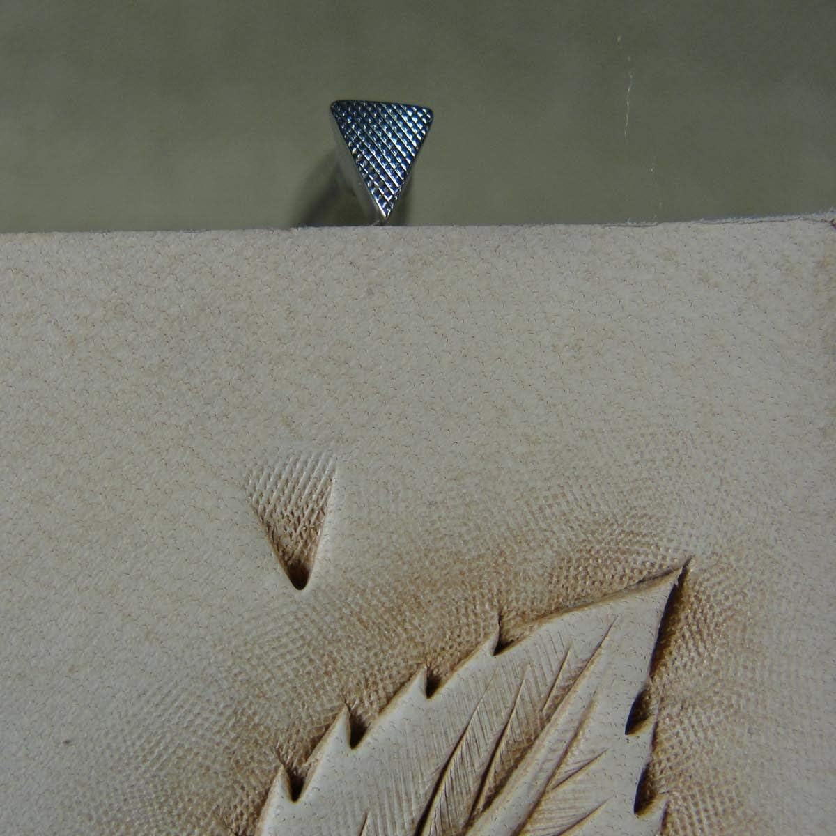 Stainless Steel Barry King - #2 Checkered Triangle Beveler Stamp (Leather Tool)