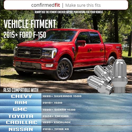 Vista 17 de Wheel Accessories Parts 24 piezas de 0.551 in 1.50 rosca ET Bulge Bellota (rosca extra para espaciador) 1.70 tuercas de rueda largas de 1.70 Negro