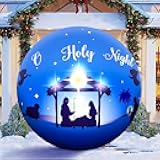 5FT Giant Christmas Nativity Inflatable, Holy Night Nativity Scene Blow Up Ball Decorations with 3 Built-in LEDs, Indoor/Outdoor Decor for Yard Garden Lawn Parks Churches Ice Rinks Xmas Party