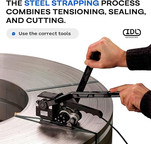 Miniatura 12 de IDL Packaging Bobina de fleje de acero de 1/2 pulgada x 0.020 pulgadas x 300 pies (resistencia a la rotura de 1100 libras) en caja de tablero