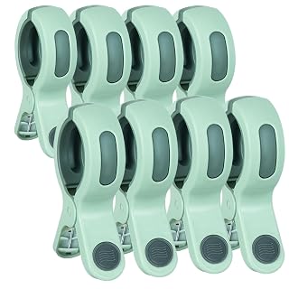 8 Stück Große Handtuchklammern für Strandliegen, Winddicht Wäscheklammern, Strandtuch Klammern, Badetuch Klammern Stabil Towel Clips für Sonnenliegen Pool Stuhl Liege Bettwäsche Kleidung - Amazon product rated Grade A