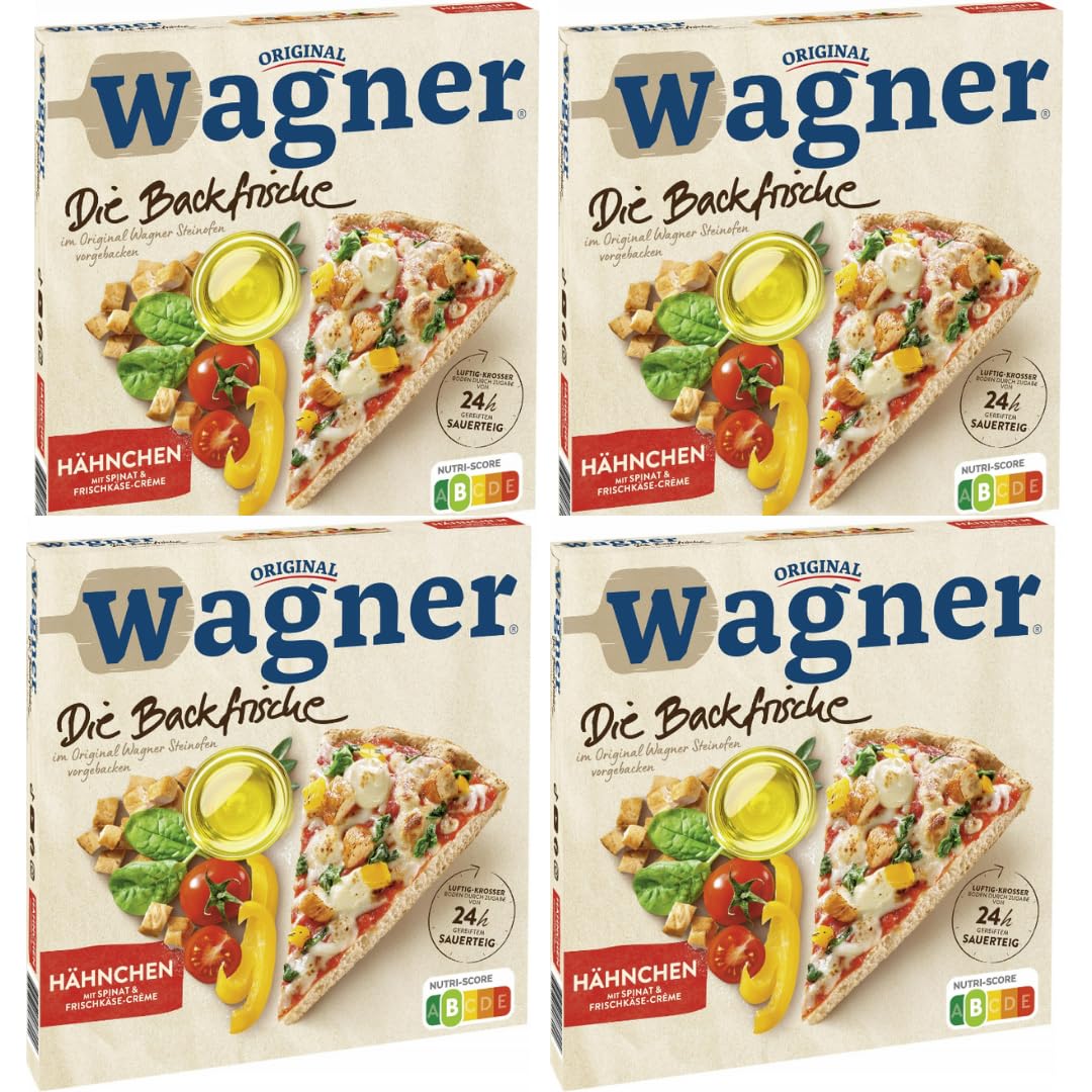 Wagner Die Backfrische Pizza Hähnchen 370g x 4 Stück