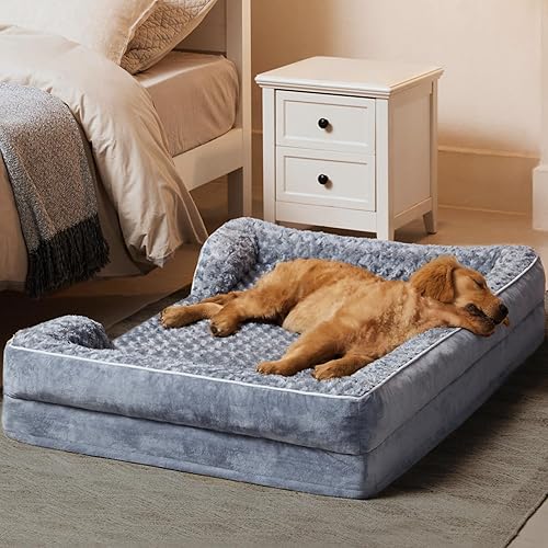 WNPETHOME Camas para perros grandes, cama lavable para perros, sofá cama para perros con forro impermeable y parte inferior antideslizante, sofá