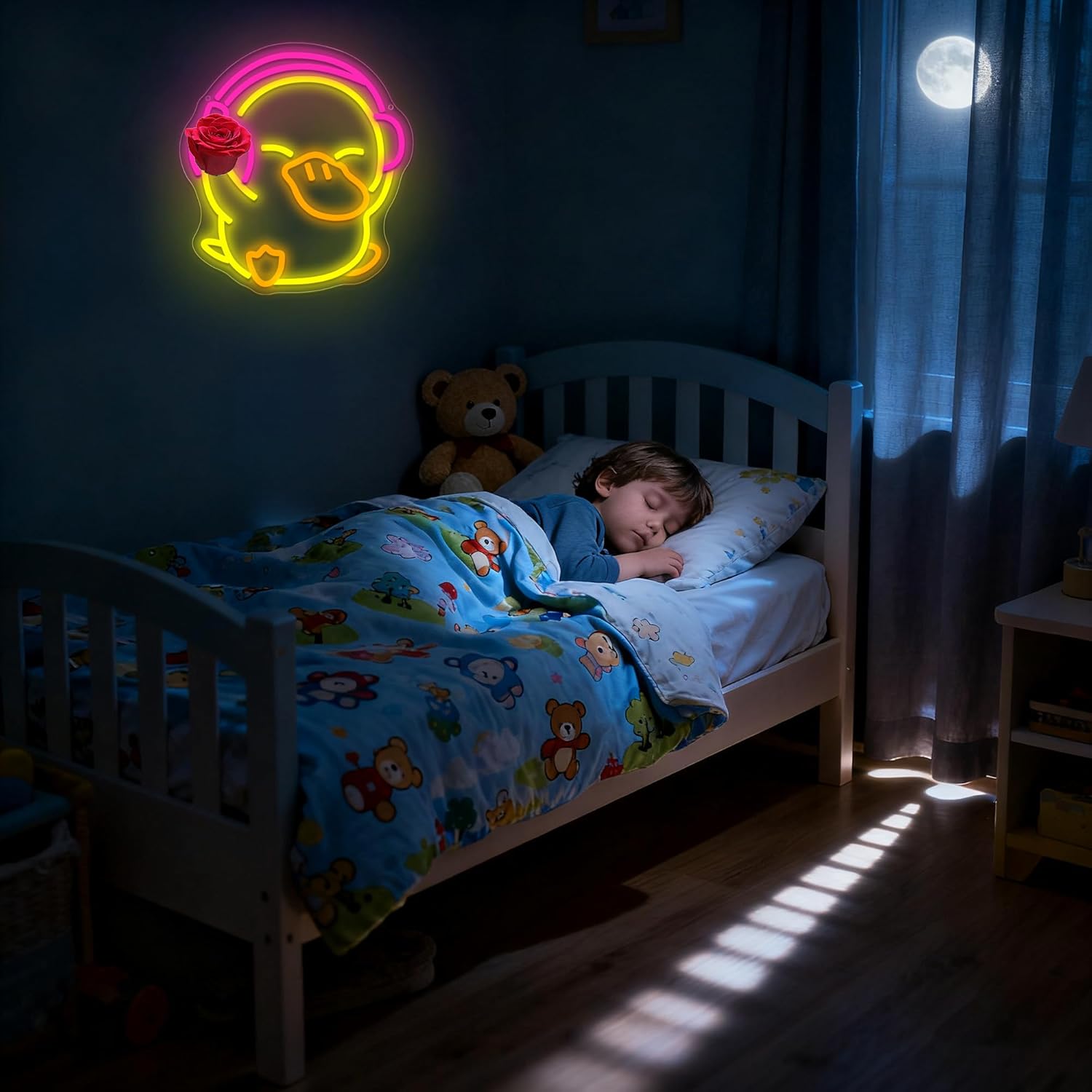 Music Duck Neon Sign for Wall Decor Music Duck Led Neon Light for Man Cave Birthday Gifts for People Dimmable Led Sign for Bedroom Dorm Decor Size 13.7 * 12.5In(P295) - Image 5