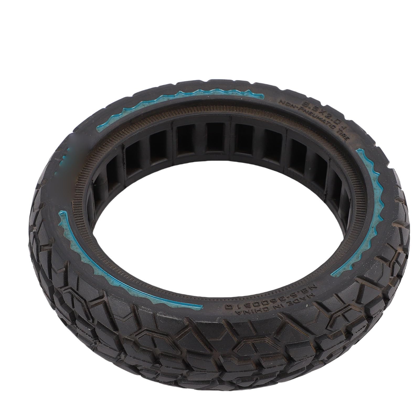 Luocute Pneu Solide Tout-terrain, 8,5 X 2,0 50/75-6,1 en Caoutchouc Creux, Pneu sans Chambre à Air Résistant aux Chocs pour Scooter électrique (BLUE)