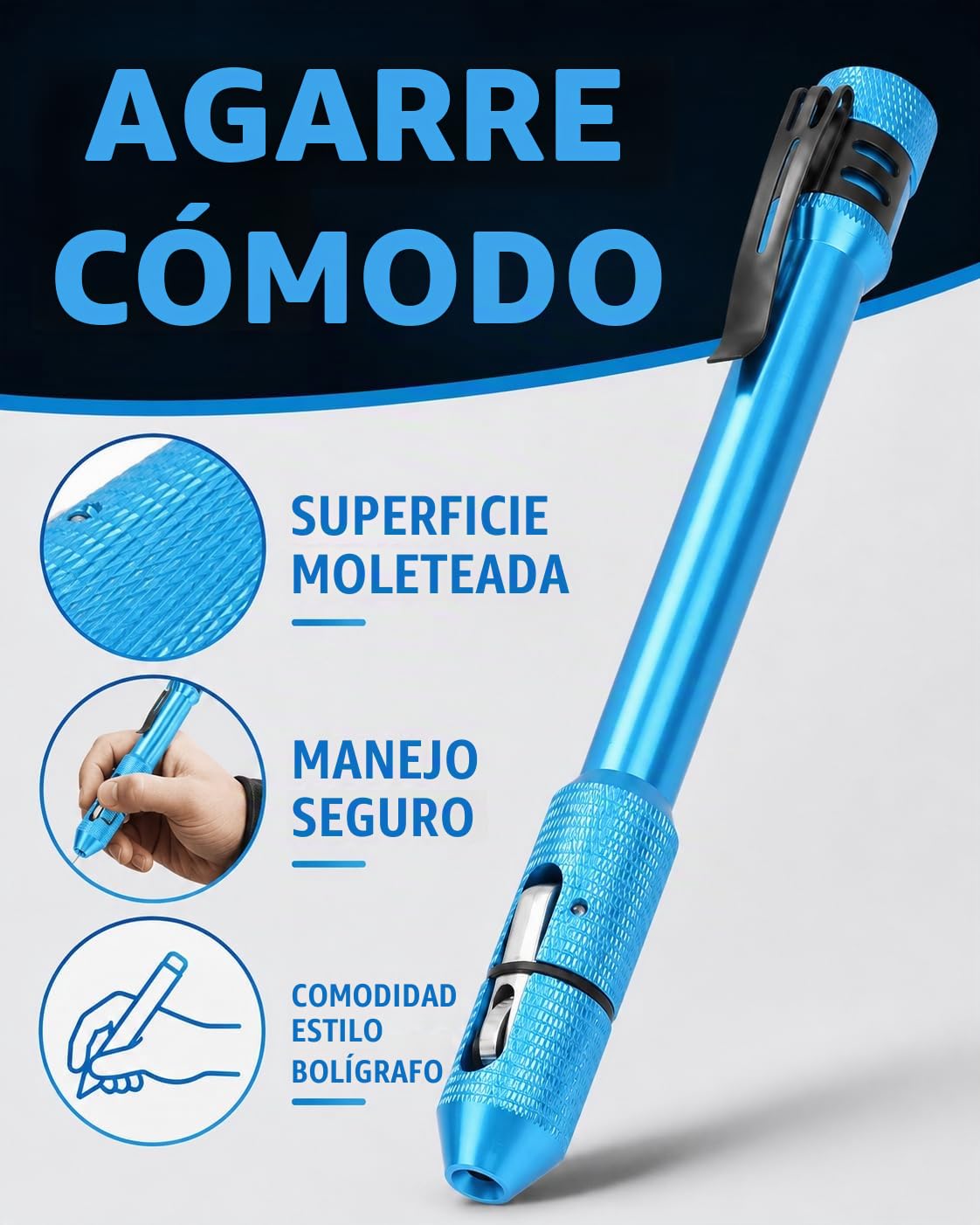 Pluma de Soldadura TIG, Plumas de Alimentación de Alambre, Soporte de Varilla Relleno, para Alambre de Soldadura de 1,0-3,2 Mm, Agarre Mejorado con Clip de Bolsillo