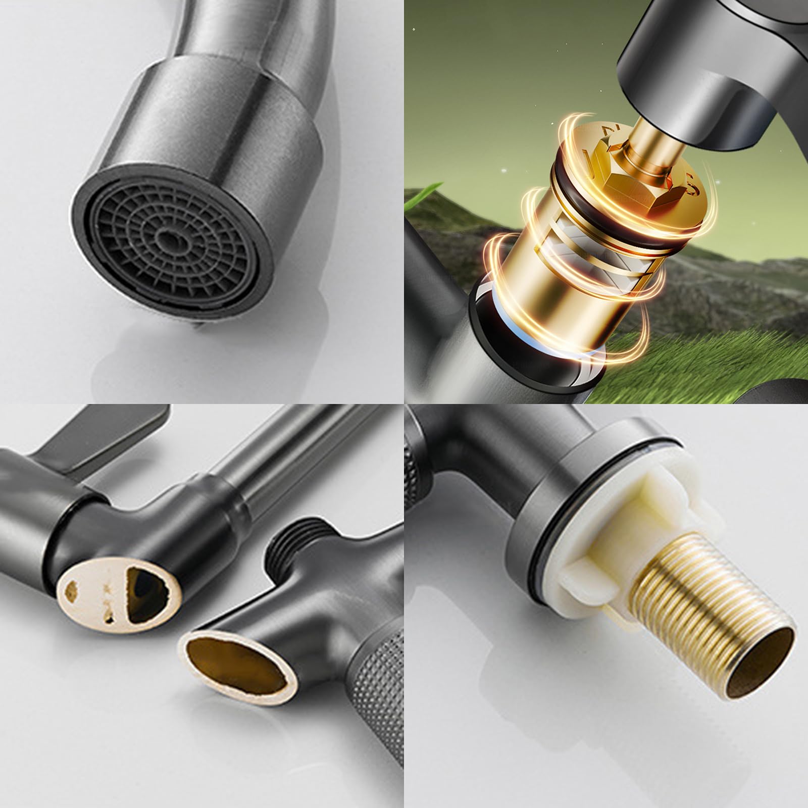 Rubinetto Singolo Per Acqua Fredda Con Rotazione 360° – In Acciaio Inox, Filettatura 1/2", Per Camper E Roulotte