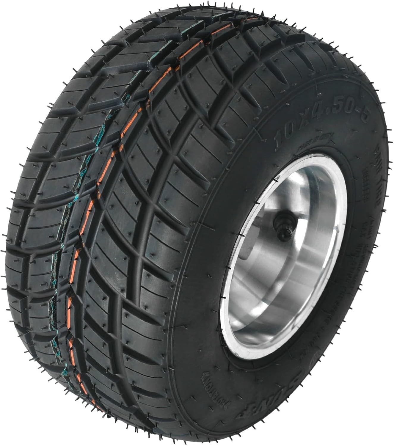 5" Go Kart and Drift Trike Front Wheel Set - 10x4.50-5 Aluminum Rim Tyres 5 Inch for Racing and Recreational Use (1)