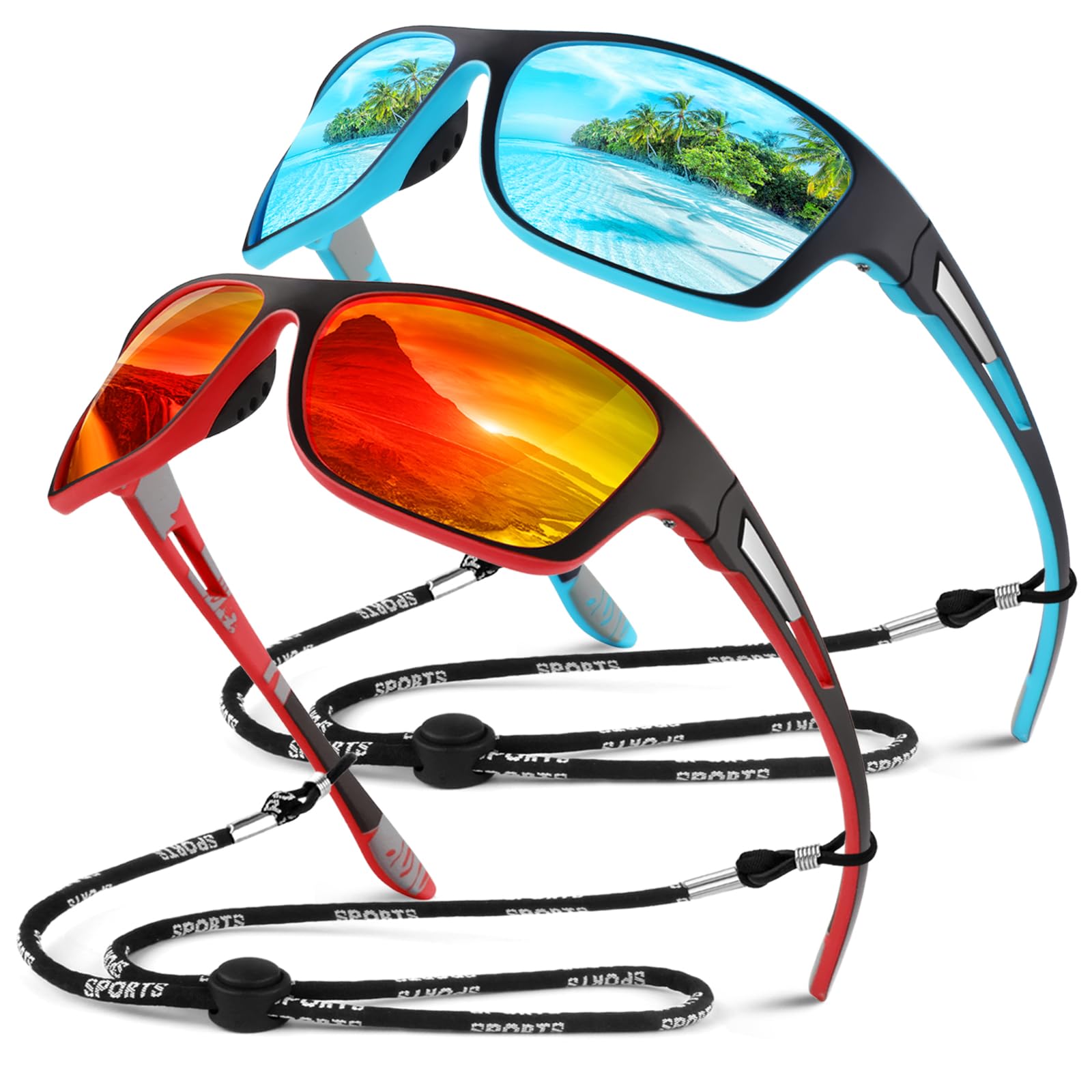 Sunier Gafas de Sol Hombre Mujer Polarizadas Deportivas Gafas de Sol Conduciendo Pesca Ciclismo Protección 100% UV400