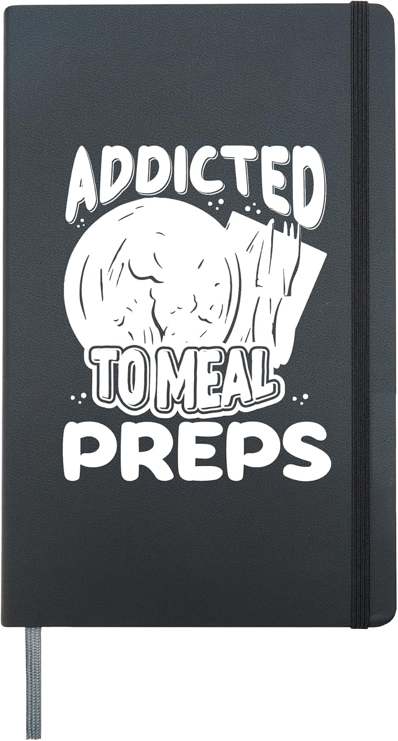Meal Prep Ideas Weight Loss Fitness Container Recipes Hardcover Journal, Black