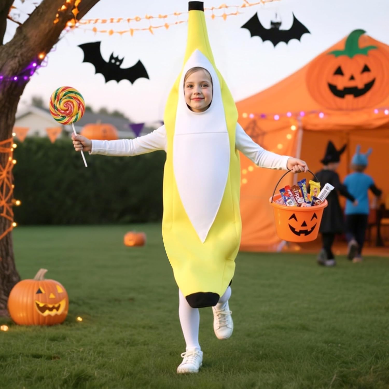 Tao-Ge Banana Costume for Kids Boys Girls Toddler Cute Fruit Outfit Halloween Dress up Costume for Play - Image 3