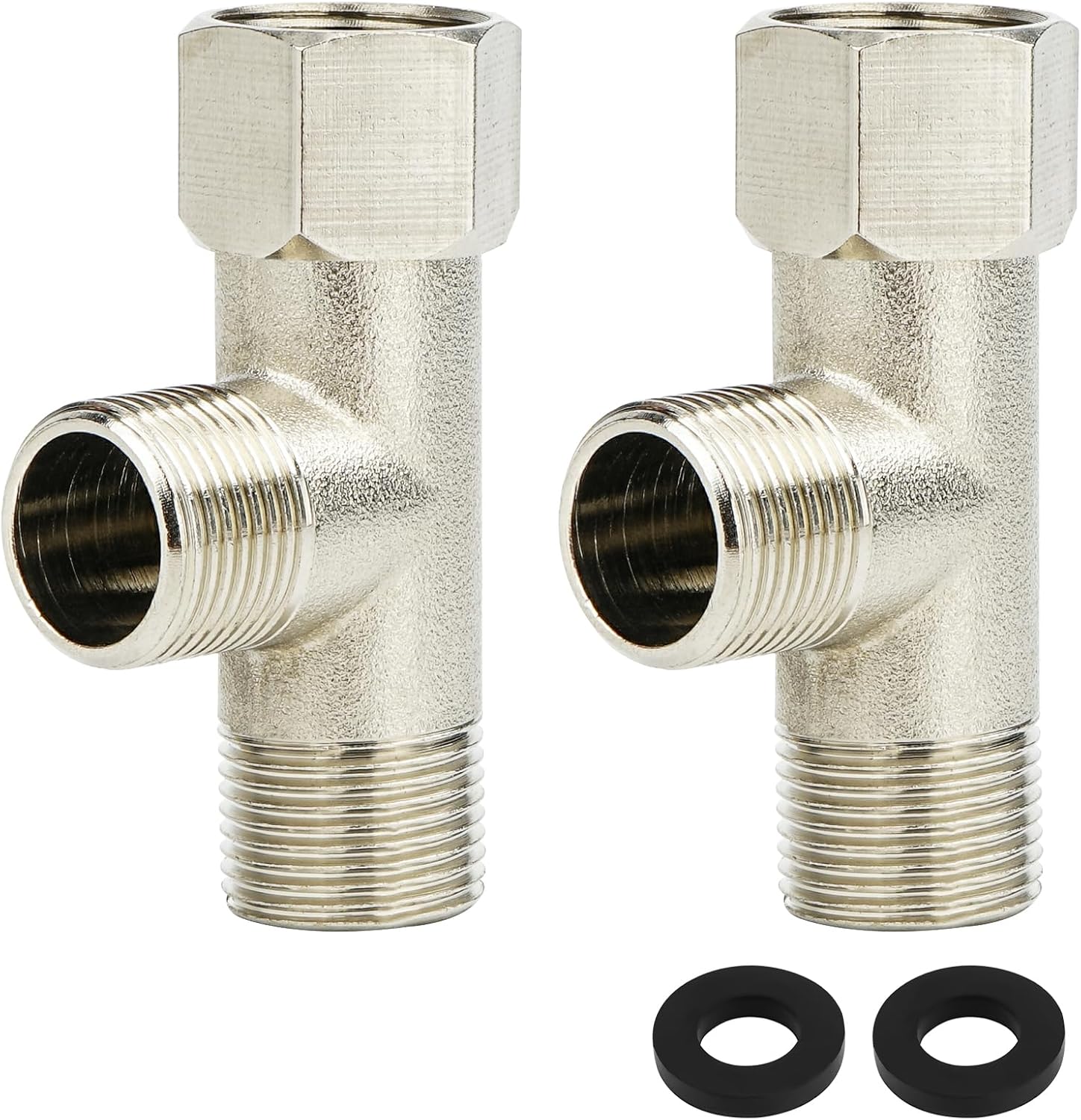 2Pack Movable Tee Fittings T Valve for Bidet, 3 Way Shower Diverter