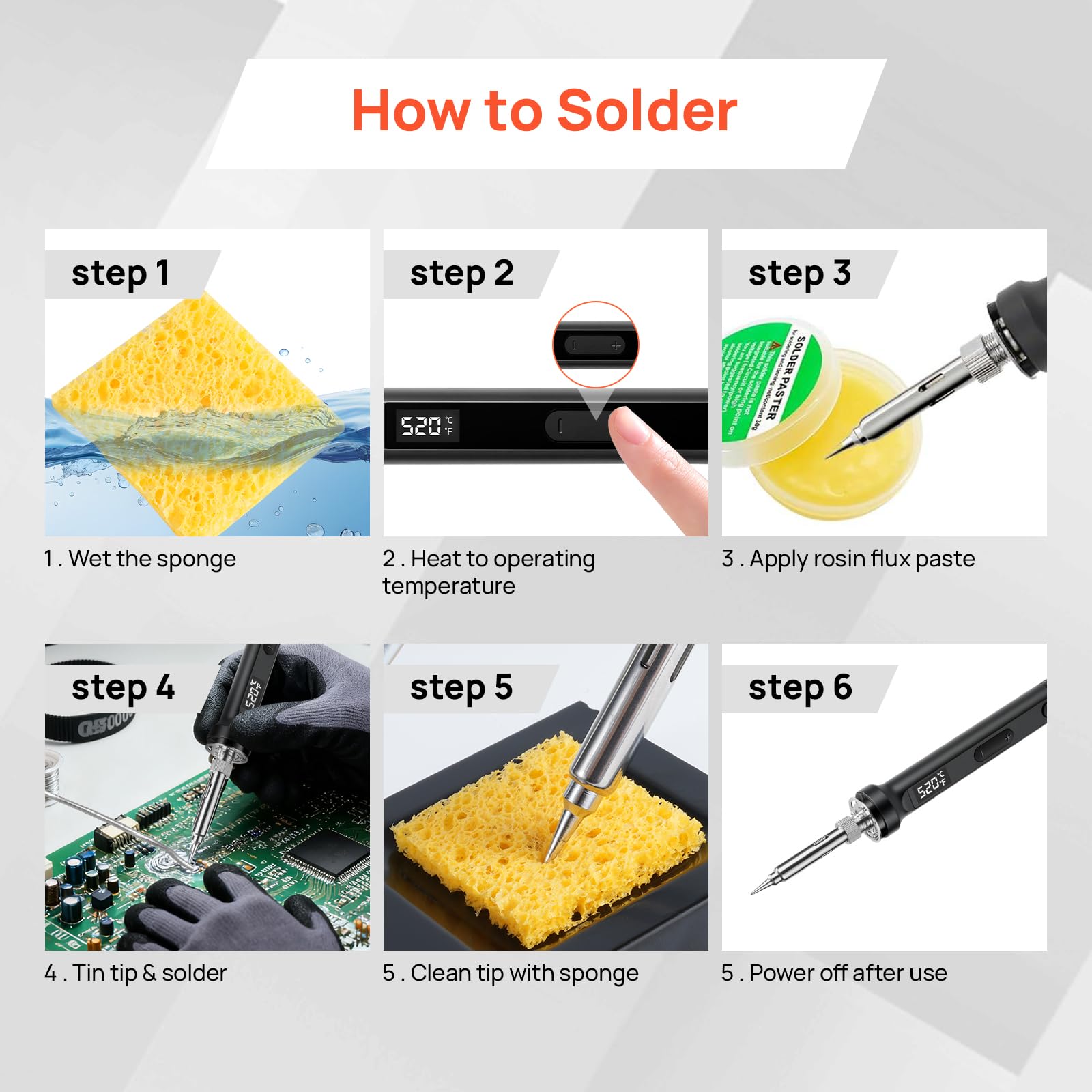 LCD Fer à Souder Kit 100W Température Réglable 180-520°C Electronique de Precision avec Multimètre Numérique/4 Pannes/Support pour Fer àSouder/étain à Souder/Pompe à Dessouder et Pince à épiler