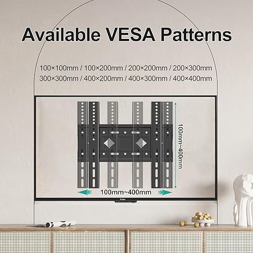 Miniatura 4 de Soporte de pared fijo para la mayoría de televisores 4K, LED, LCD y plasma de 32 a 68 pulgadas, soporte de pared de TV VESA de hasta 15.748 x 15.748