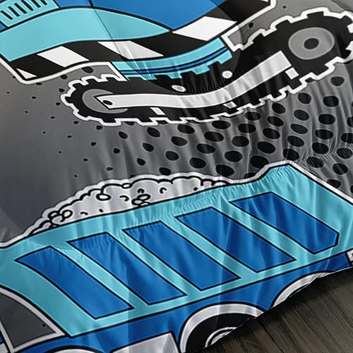 Miniatura 7 de Axolotl Juego de ropa de cama de coche de dibujos animados para niños, tamaño matrimonial, edredón de vehículos de construcción para niños, niños y