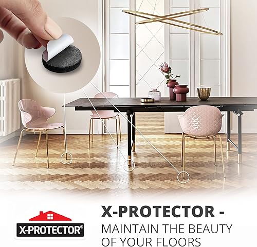 Miniatura 6 de X-PROTECTOR - Almohadillas de fieltro para muebles, 8 piezas, hojas de fieltro negro resistentes de 6 x 4 38 pulgadas. Corta almohadillas grandes