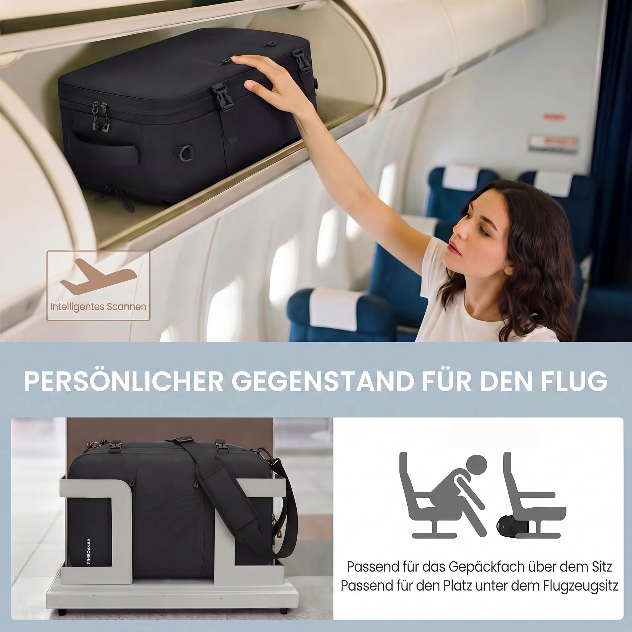 seyfocnia Kleidersack FüR Damen Und Herren, Große Anzugtasche, Weekender Reisetasche Anzugtasche Laptop Rucksack faltbare reisetasche Rucksack handgepäck flugzeug