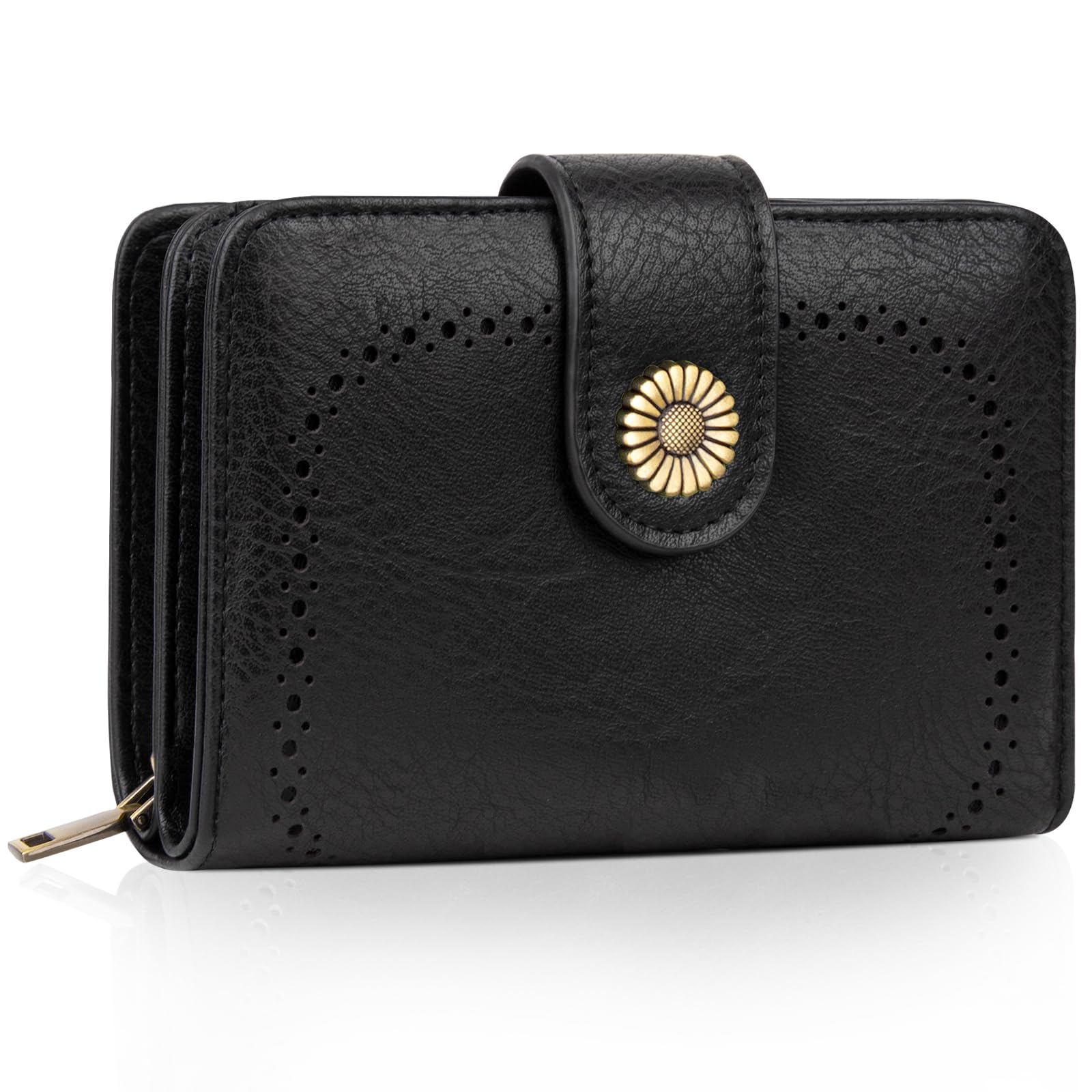 TEUEN Geldbeutel Damen Große Kapazität PU Leder Vintage Portemonnaie Brieftasche Geldbörse mit RFID-Blockierung