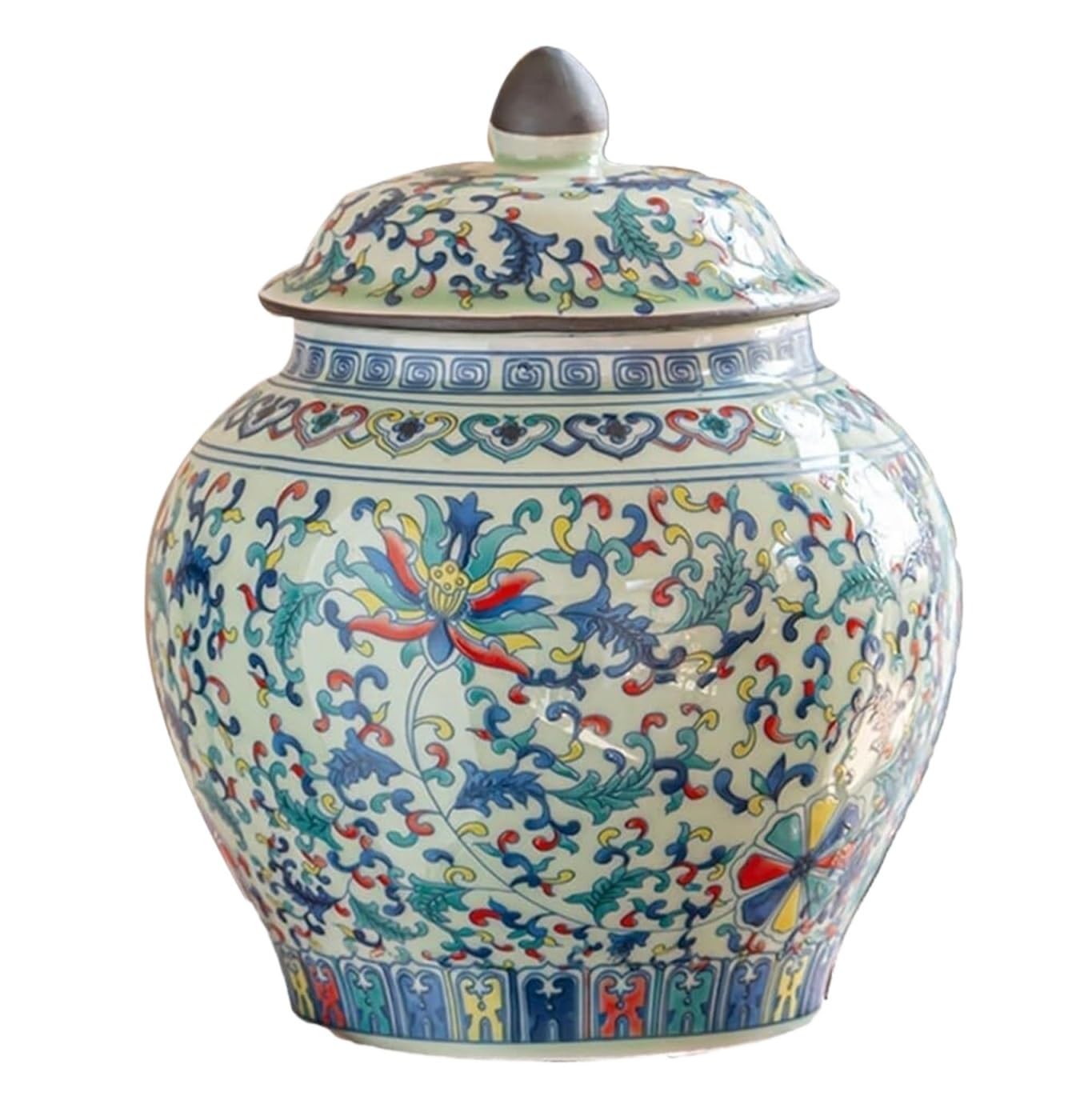 Ceramiczny wazon na imbirowy słoik z pokrywką, do dekoracji wnętrz, dekoracyjny pojemnik na herbatę, idealny do nowoczesnych i tradycyjnych wnętrz