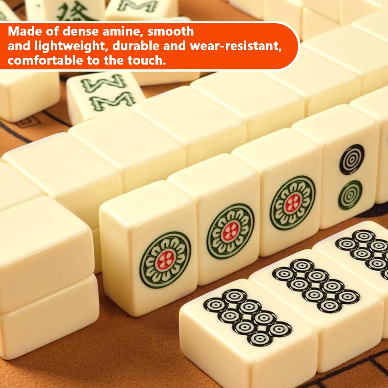 Mini Jeu de Mahjong Chinois, Mahjong avec 144 tuiles, Jeu de société, Convient aux Jeunes et aux Moins Jeunes, Idéal pour Les familles, Les Voyages, Les fêtes