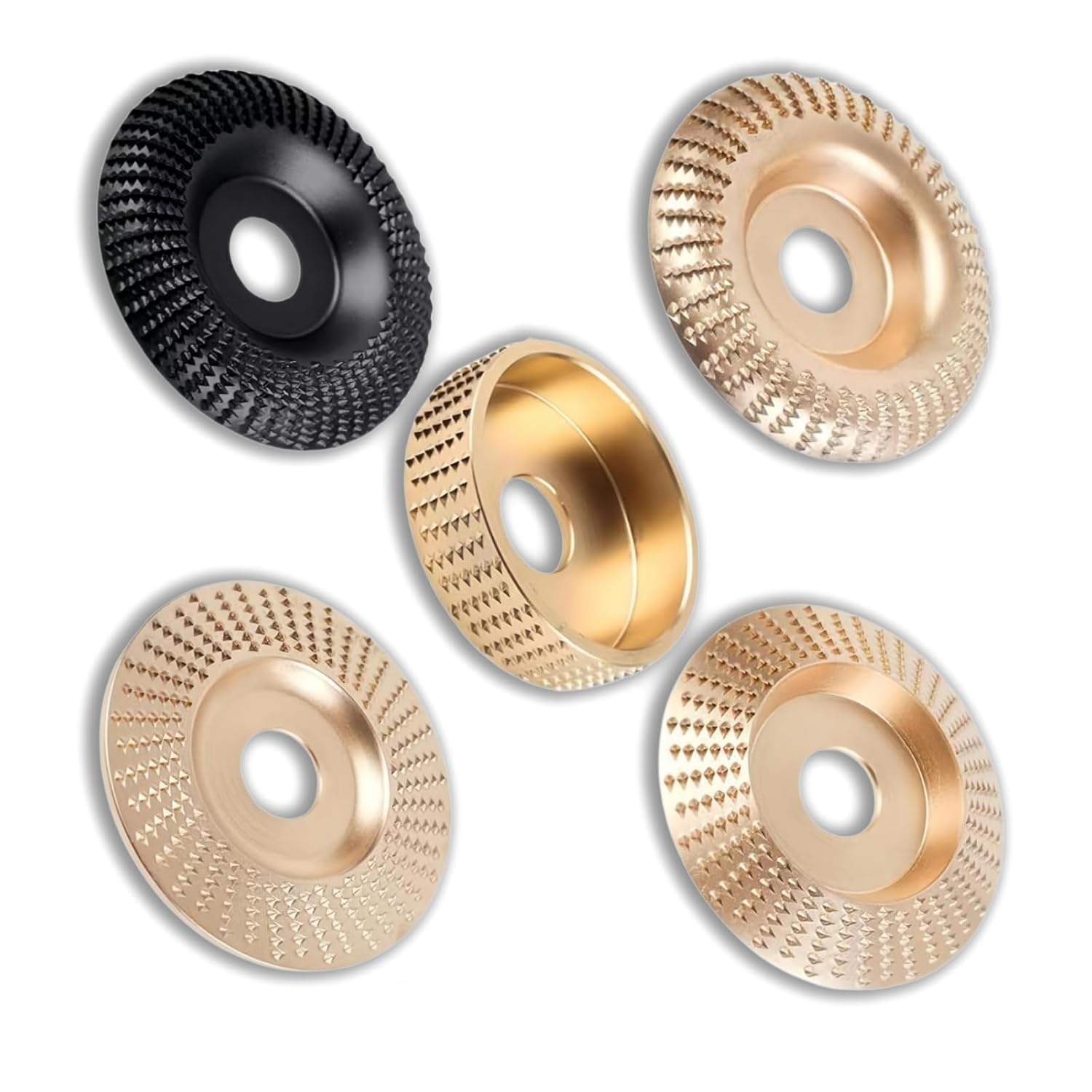 Serplex® 5Pcs Angle Grinder Wood Carving Disc Set, 4 & 4 1/2 Inch Angle Grinder Attachments with 5/8 Inch Arbor, Grinder Cutting Wheel Tool and Accessories Grinding Wheel Shaping Disc for Wood Cutting-image-38
