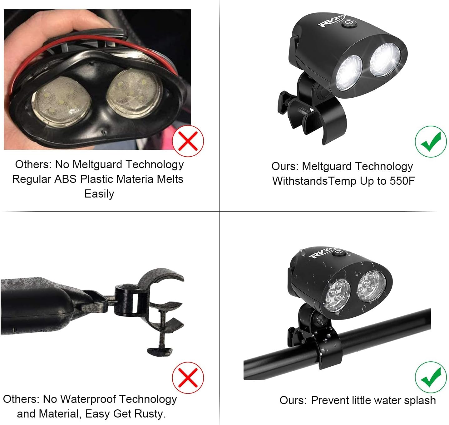 RVZHI Grill Light with C-clamp & 2 Light Mode and Magnetic BBQ Light with Extended Goosenecks & Magnetic Base, Both Included Batteries Bundle : Patio, Lawn & Garden