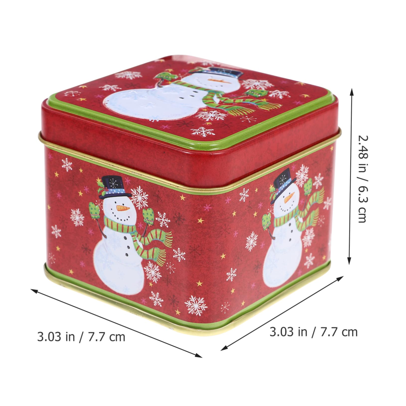 ABOOFAN 6 Stück Weihnachts Weißblech Keksdose Mit Deckel Quadratisch Leichte Metallbox Für Süßigkeitenaufbewahrung Dekorative Geschenkverpackung Für Feier Party