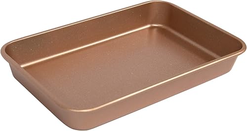 Miniatura 3 de casaWare Molde para horno tostador, 7 x 11 pulgadas, revestimiento de cerámica, antiadherente (granito oro rosa)