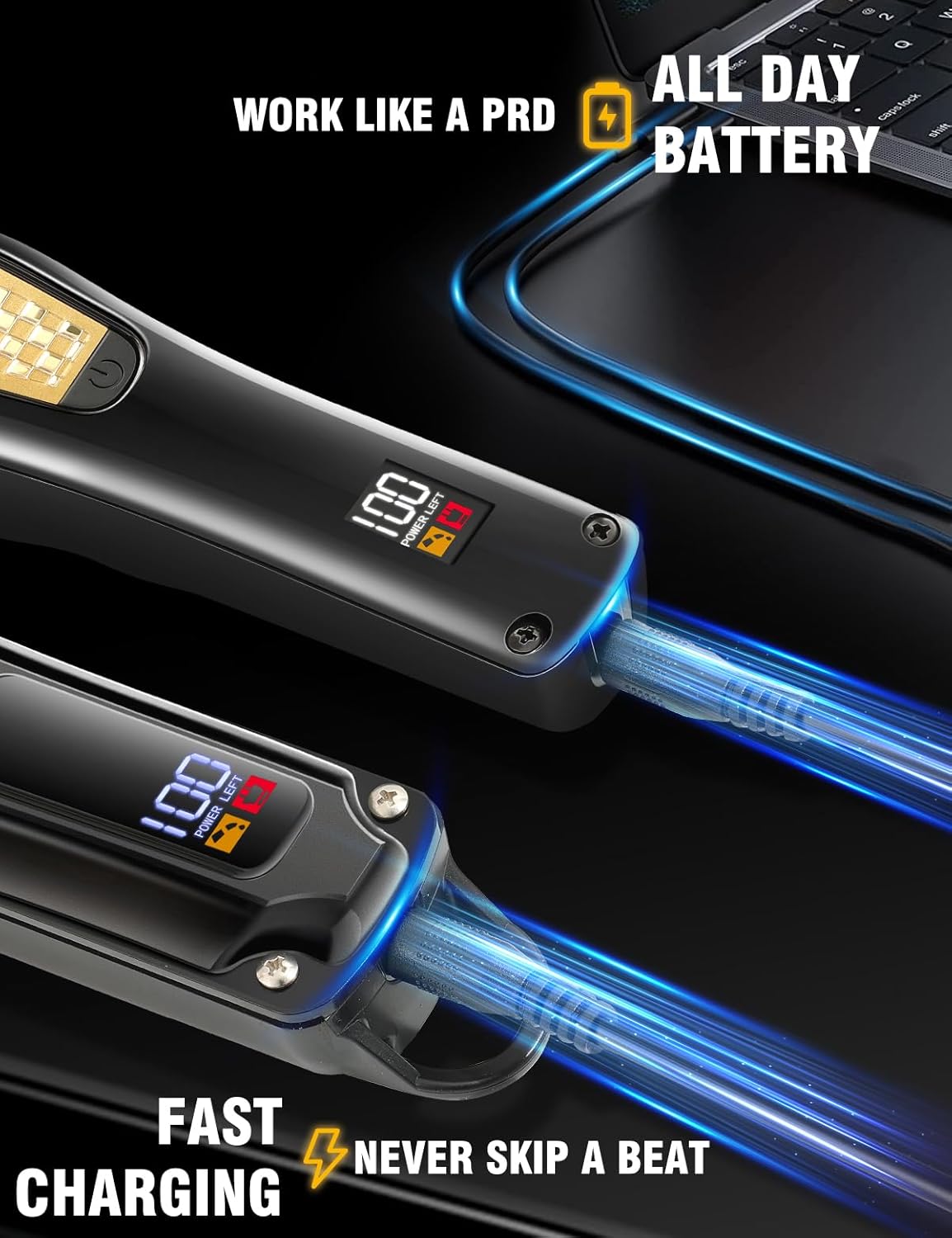 Hair Clippers & Trimmer for Men,Professional Barber Clippers and Trimmers Set,Mens Cordless Hair Clipper for Barbers Haircut Kit,Beard Trimmer,Rechargeable Electric Shaver - Image 6