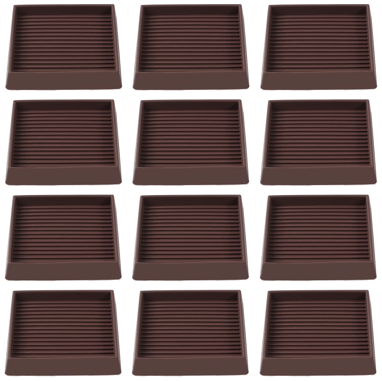 Jayen 3 x 3 Tazas cuadradas de Goma para Muebles, Almohadillas Antideslizantes para Muebles, Protectores de Suelo con Agarre, Protege Cualquier Suelo