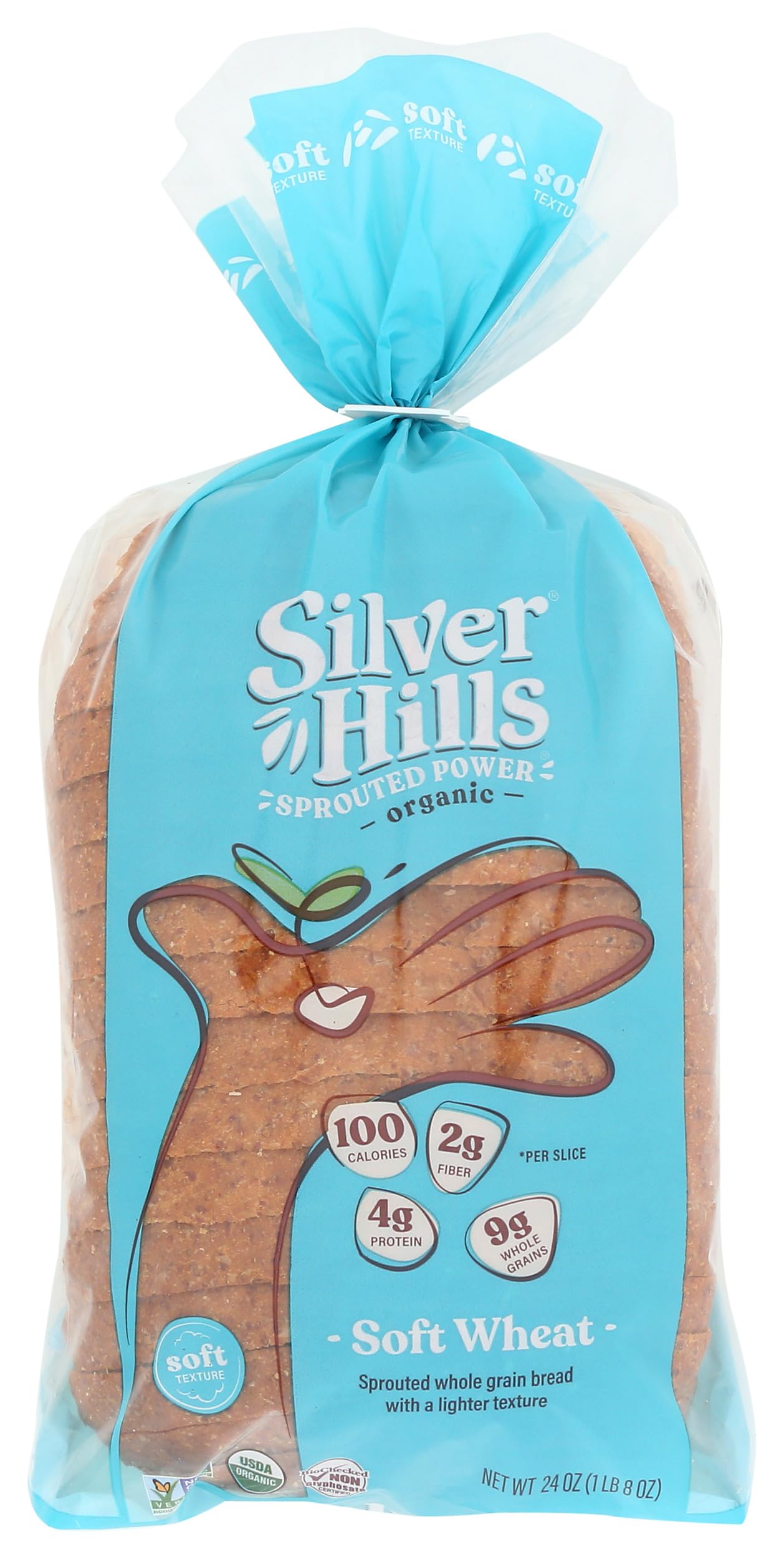 SILVER HILLS BAKERY Organic Sprouted Soft Wheat Bread, 24 Ounce (Frozen)