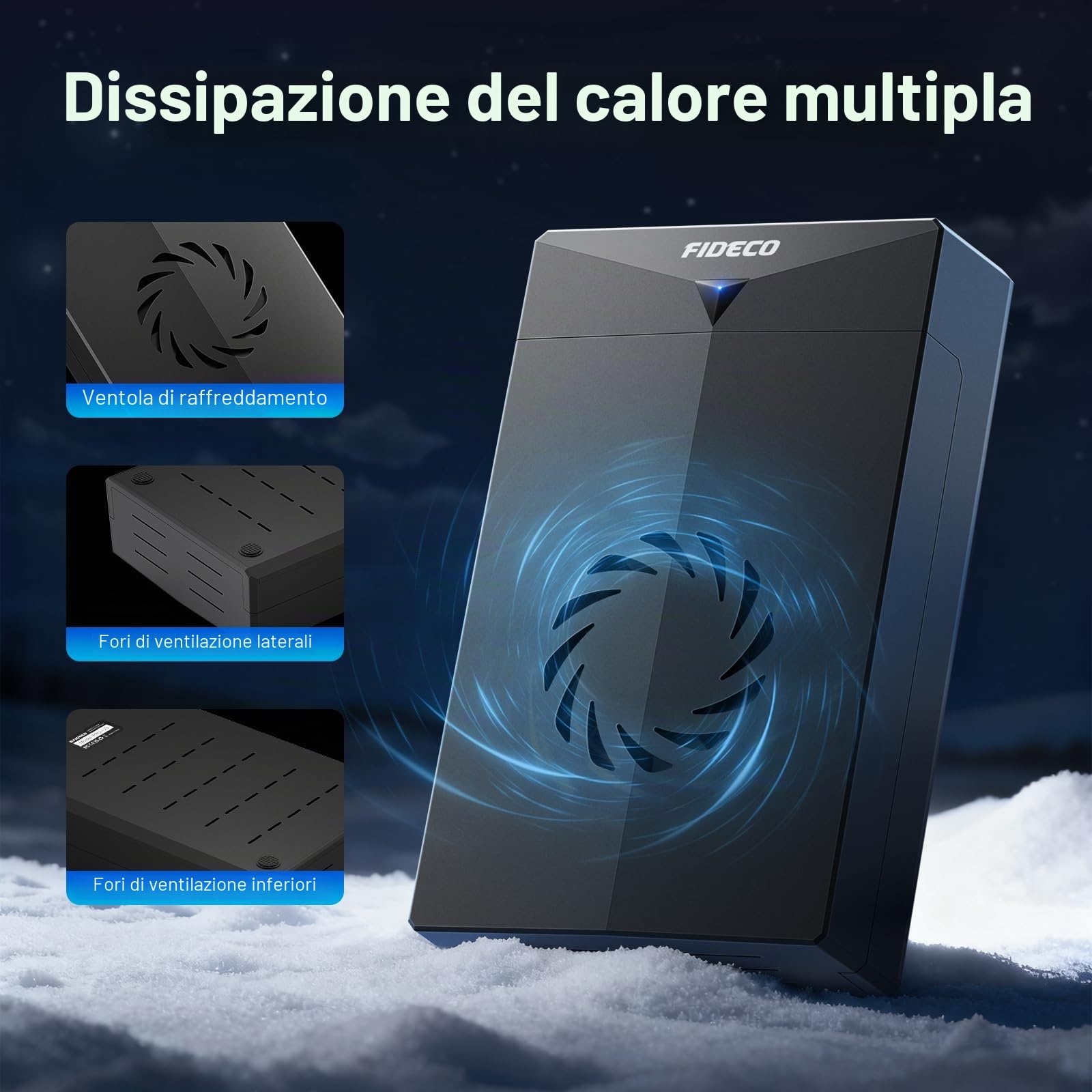 FIDECO Custodia per Disco Rigido 3.5", USB 3.0 Case Hard Disk Esterno, Case Disco Rigido per Disco Rigido SATA da 2,5"/3,5", Supporta l'UASP