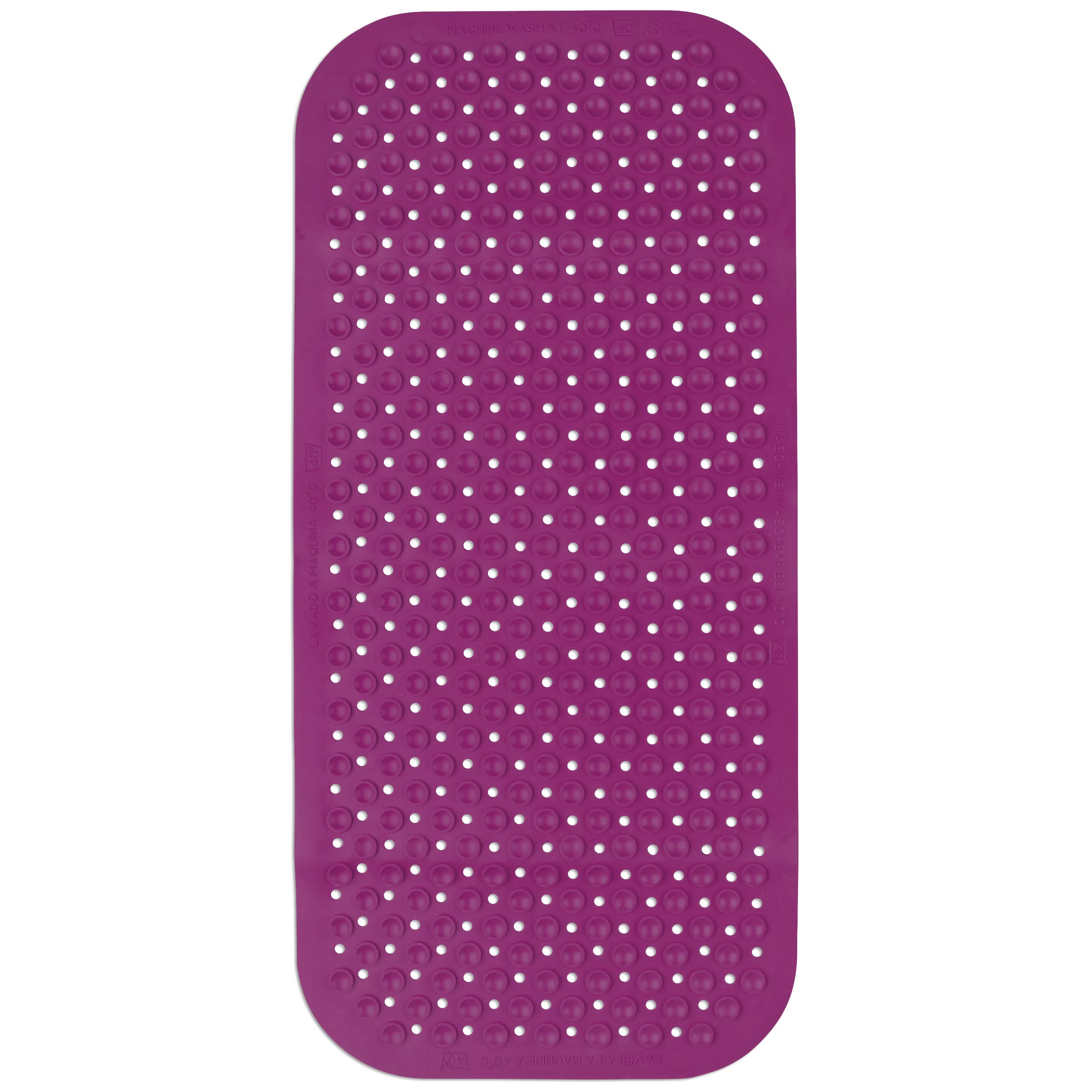 Tapis de baignoire antidérapant sans plastique FSC - Sans plastique - 100 % BPA + PVC - Violet - 76 x 34 cm 585900