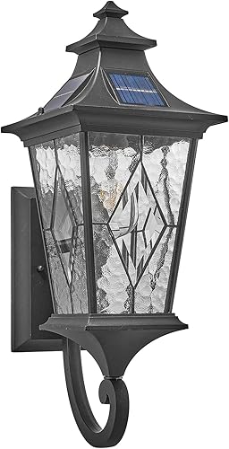 Miniatura 1 de Luz solar para porche frontal exterior con ondulación de agua, hecha a mano, vidrio soldado del atardecer al amanecer, luces solares para