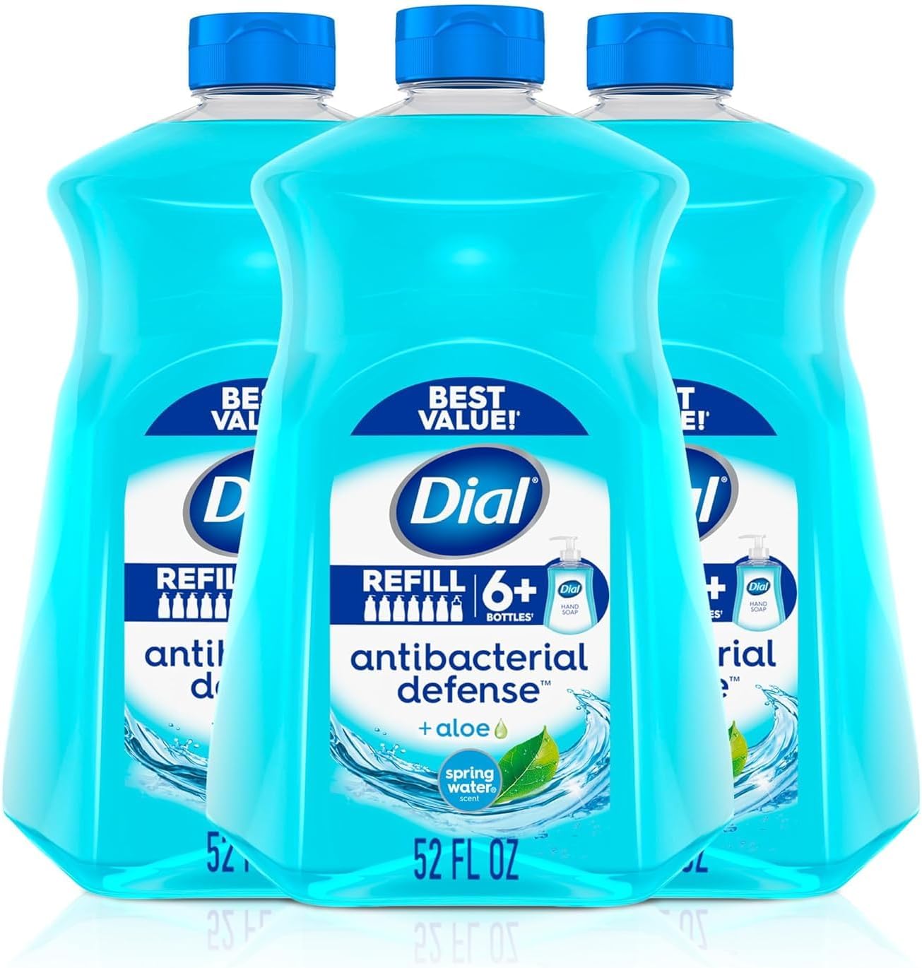Liquid Hand Soap Refill, Dial Spring Water Hand Wash, 52 Fl Oz (Bundle of 2 Bottle)
