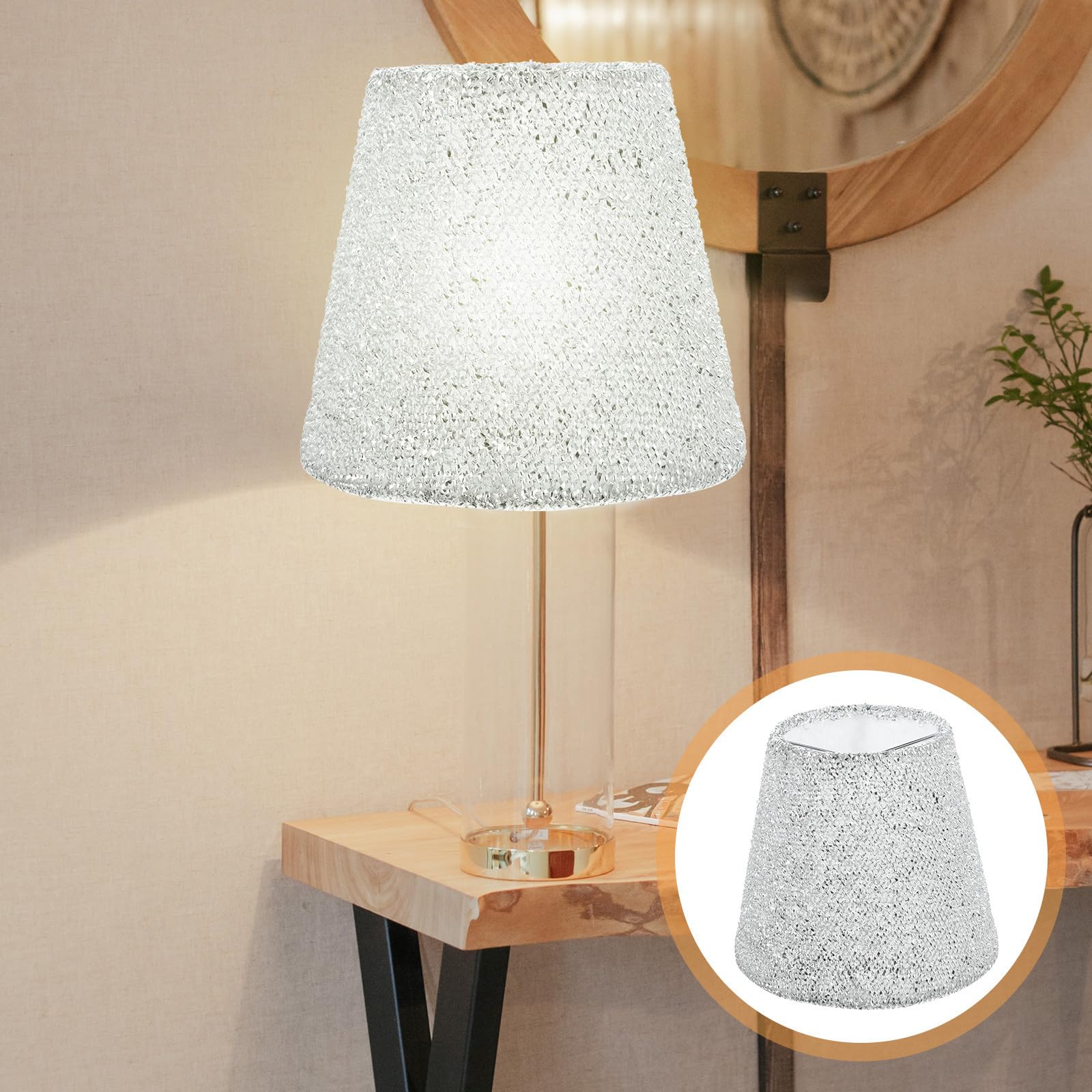 Kisangel Lampenschirme Kleiner Lampenschirm Zum Aufstecken E14 Lichtschutz Für Wohnzimmer Schlafzimmer Tischleuchte Stehleuchte Schreibtisch Dekoration 14 X 13 Cm