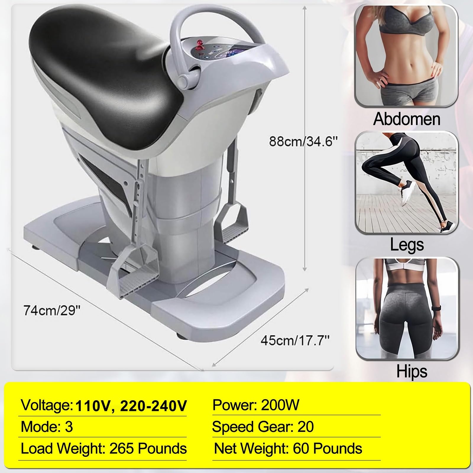 Elektryczna maszyna jeździecka do fitnessu w pomieszczeniach – symulacja 3D z wyświetlaczem LCD, maksymalne obciążenie 150 kg, sprzęt aerobowy do domowej siłowni, do celów brzucha, nóg, bioder