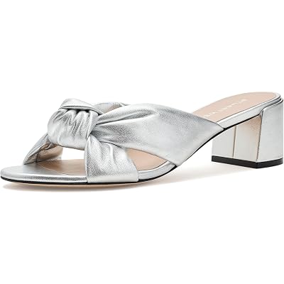 Stuart Weitzman Soplaya Block Slide 50 silver