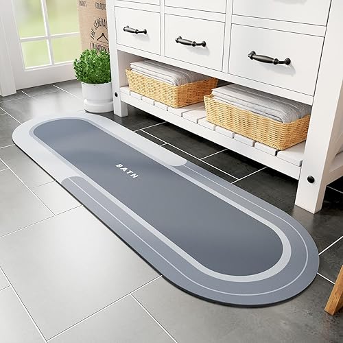 Miniatura 8 de MontVoo Alfombra de baño antideslizante, de secado rápido, resistente a las manchas para el suelo del baño, alfombra de ducha de fácil cuidado