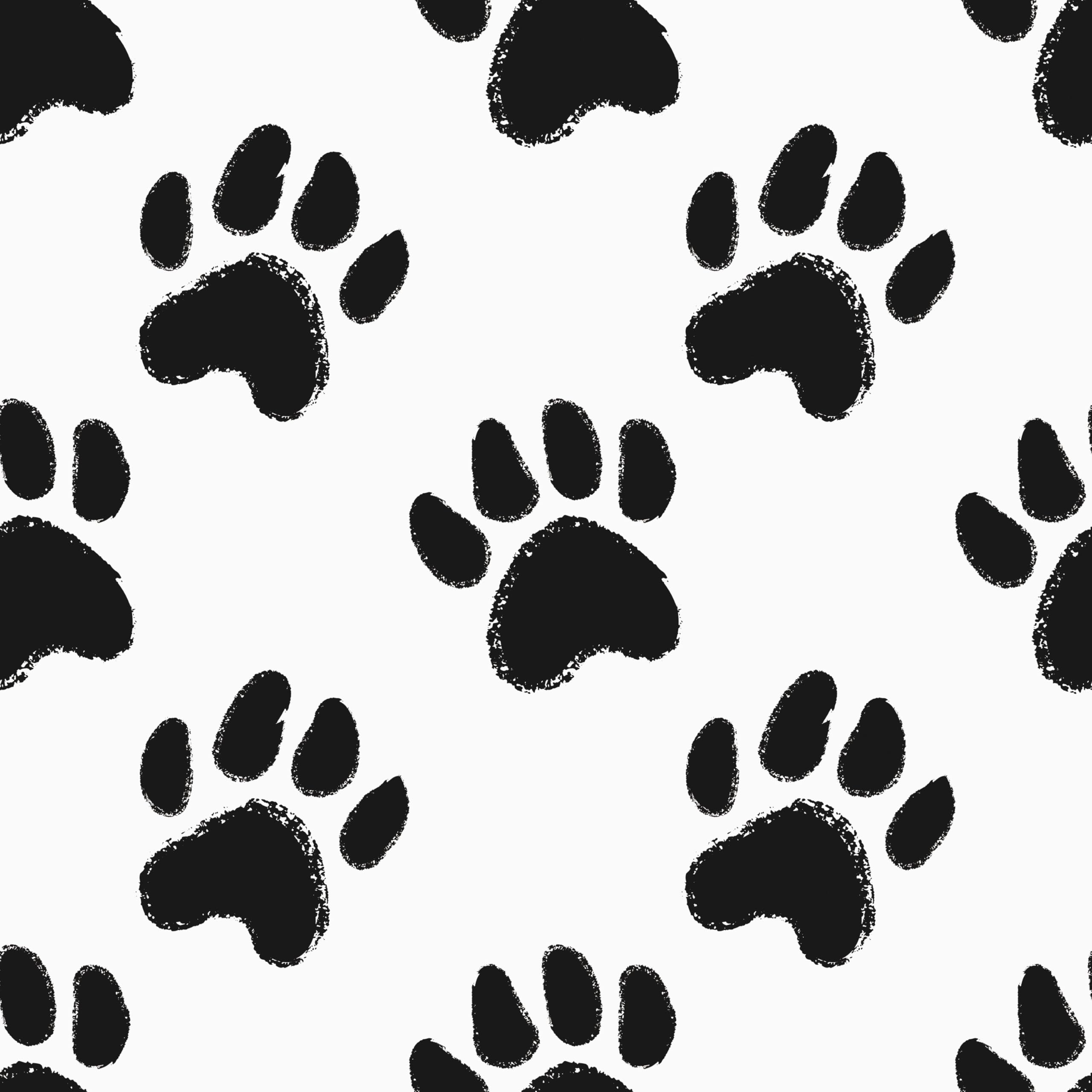 Mangoloo Watercolor Black and White Dog Paw Print Wall Stickers Peel and Stick Wallpaper Dog Self Adhesive Removable Contact Paper for Cabinets and