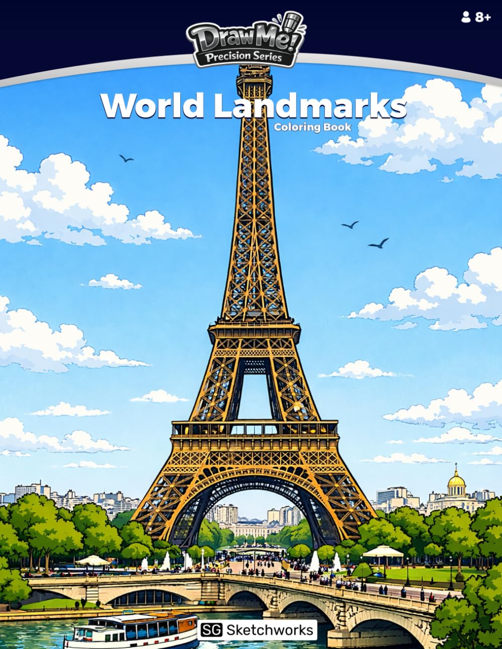 World Landmarks: Coloring Book for Kids Ages 8+ and Adults