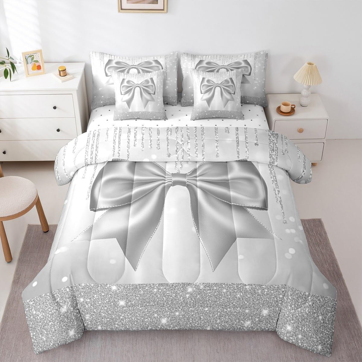 Feelyou Bowknot Comforter Set Queen