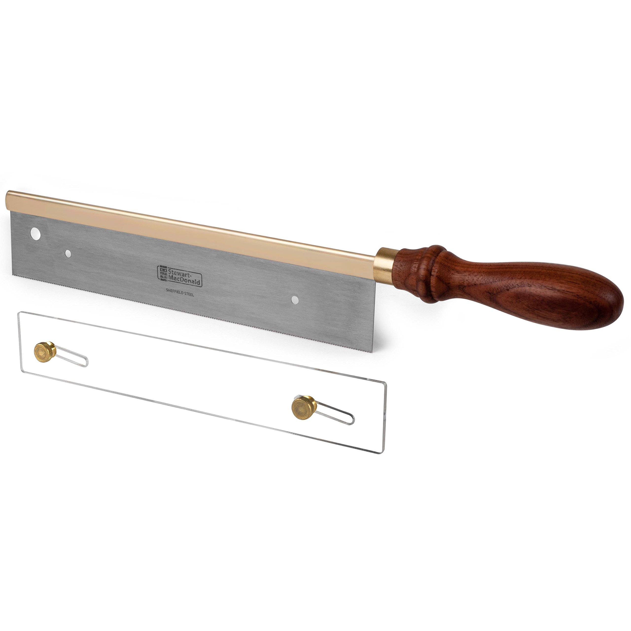 StewMac - Scie à Rainurer les Frettes avec Butée de Profondeur Réglable | Outil de Lutherie Professionnel, Lame en Acier Sheffield et Dos en Laiton | Pour Guitare et Basse
