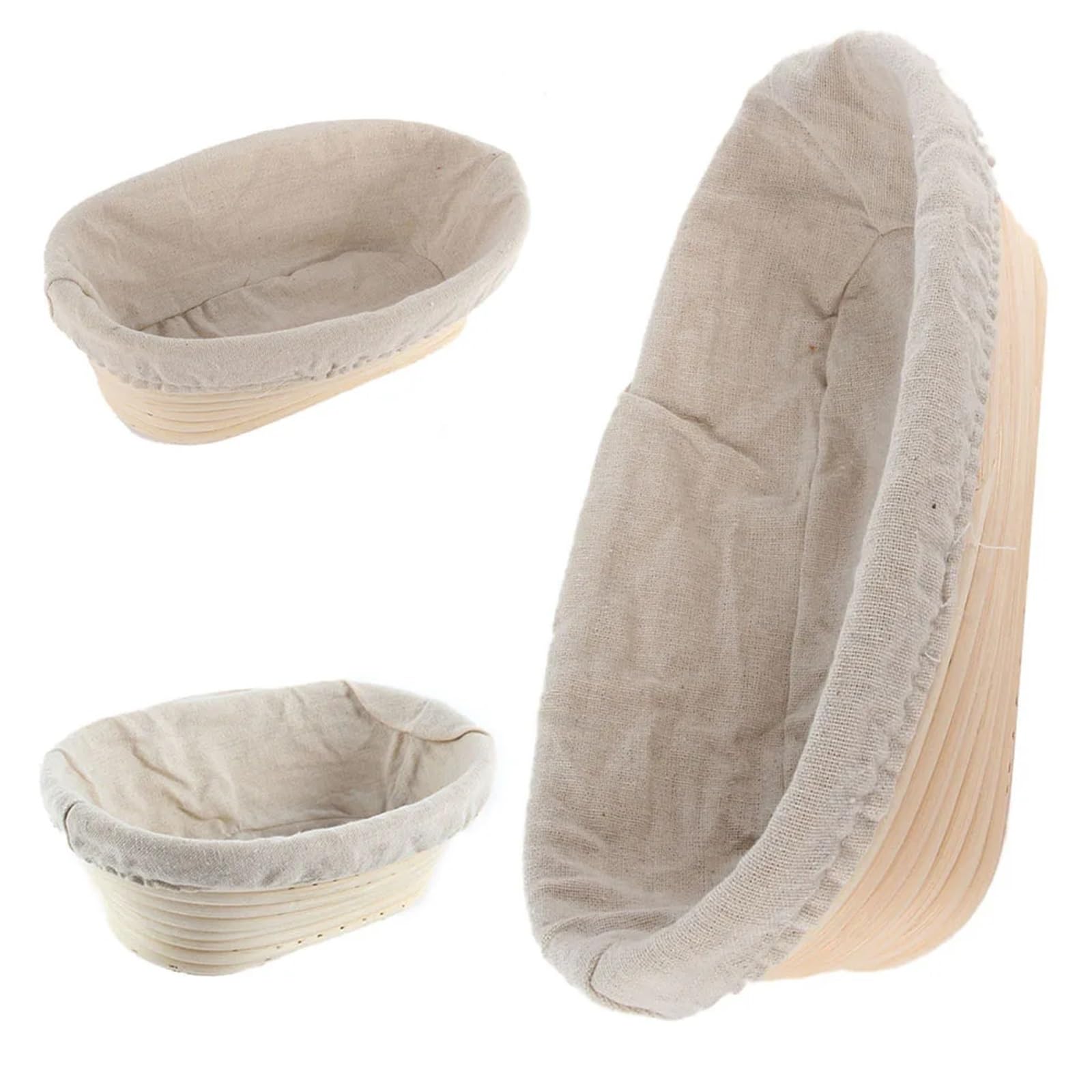 Brot Sauerteig Korb Runder ovaler Rattan-Brot-Gärkorb, Brot-Backform, Form, Brot, Teig, Gärkorb Für Das Aufgehen Von Brot(Oval-28 * 14 * 8cm)