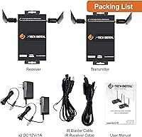 Vista 7 de J-tech Digital serie HDbitT de 1 x 2 inalámbrico HDMI se Extiende a 660 pies Antena doble admite full HD 1080P con transmisión de señal IR